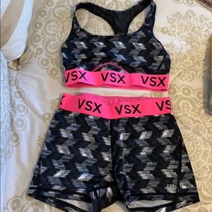VSX sports bra and short set